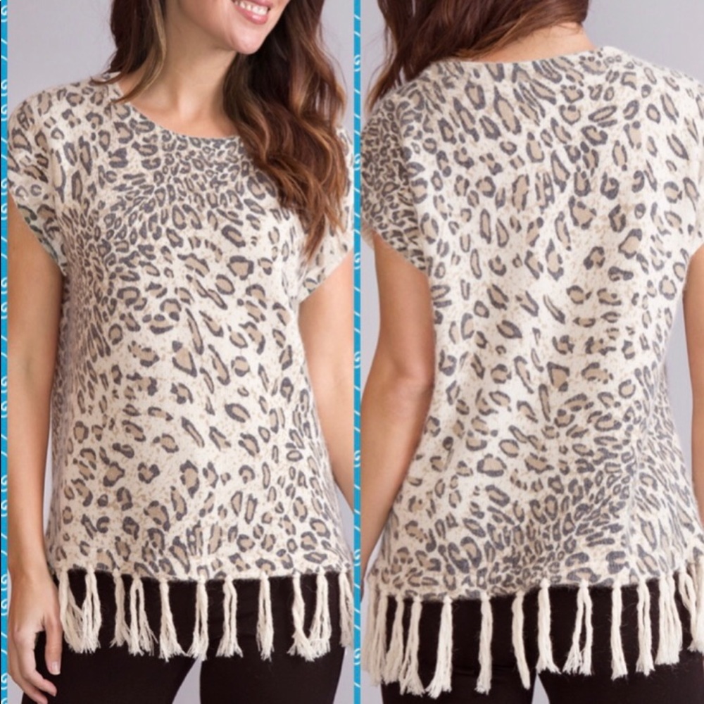 Simply Noelle fringe shirt animal print